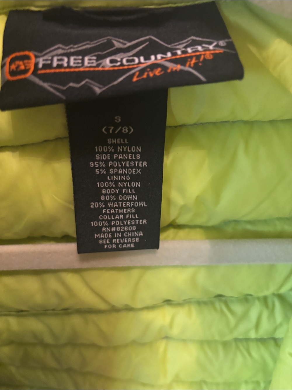 Free Country Kids Gray & Lime Green Puffer Vest - Picture 2 of 3